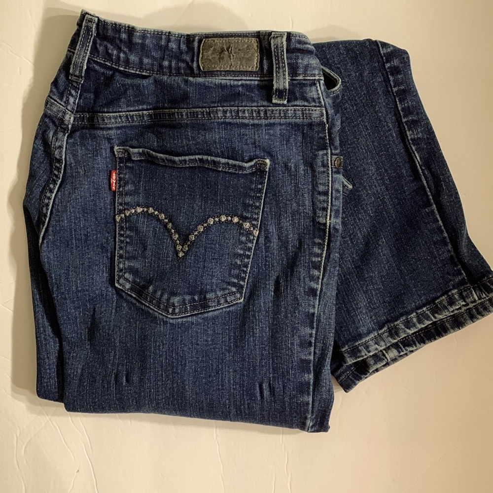 🇺🇸3/$25🇺🇸Levis Mid Rise Skinny Size 10 Medium Dark Blue Denim 5 pocket Jeans EUC